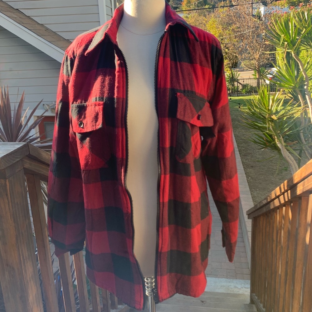 Red plaid flannel with Sherpa lining